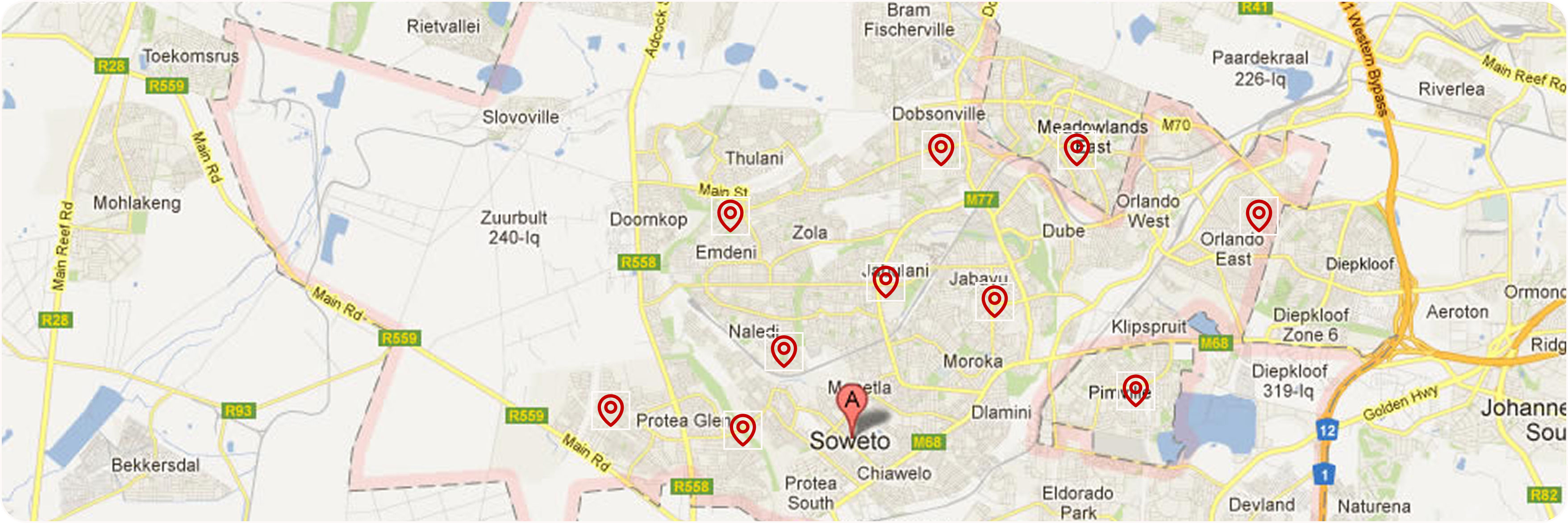 Soweto Area — Zuza Pickup Locations